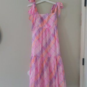 Lily Pulitzer pink plaid dress size 12